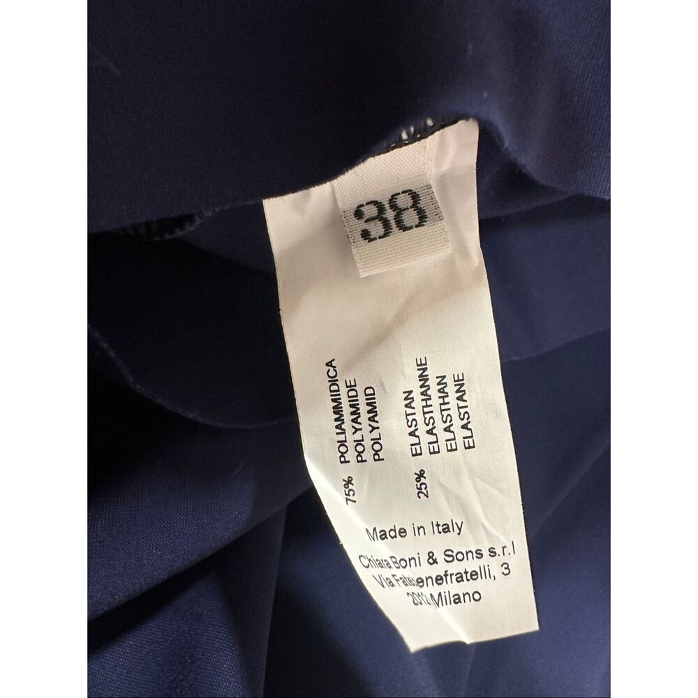 Chiara Boni La Petite Robe Halter Ruffle Midi Dress in Blue Notte US 2 $695 - Picture 13 of 14